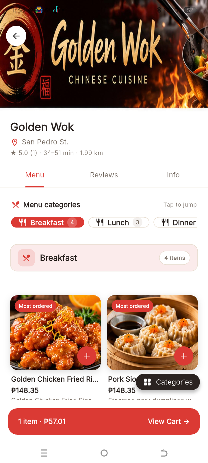 PahatudFood restaurant menu screen